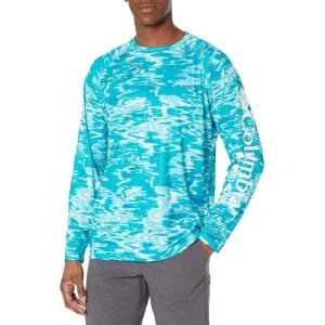 imageColumbia Mens PFG Terminal Tackle PFG Hooks Fill Long Sleeve ShirtOcean Teal Ripples