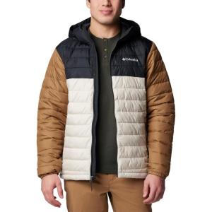 imageColumbia Mens Powder Lite II Hooded JacketDark StoneBlackDelta