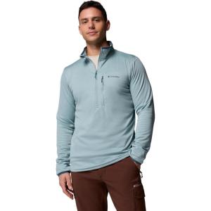 imageColumbia mens Essential Hike Grid Fleece Half ZipCrushed Blue