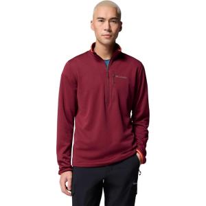 imageColumbia mens Essential Hike Grid Fleece Half ZipRich Wine