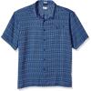 imageColumbia Mens Declination Trail II Short Sleeve Shirt UV Protection Active FitCollegiate Navy Stripe