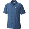 imageColumbia Mens Declination Trail II Short Sleeve Shirt UV Protection Active FitImpulse Blue Plaid