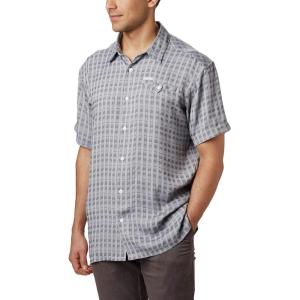 imageColumbia Mens Declination Trail II Short Sleeve Shirt UV Protection Active FitWhite Stripe